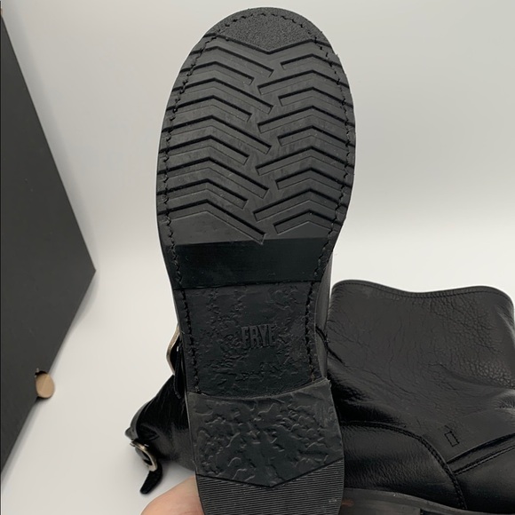 Frye Black Leather Combat & Moto Boots - Picture 4 of 7